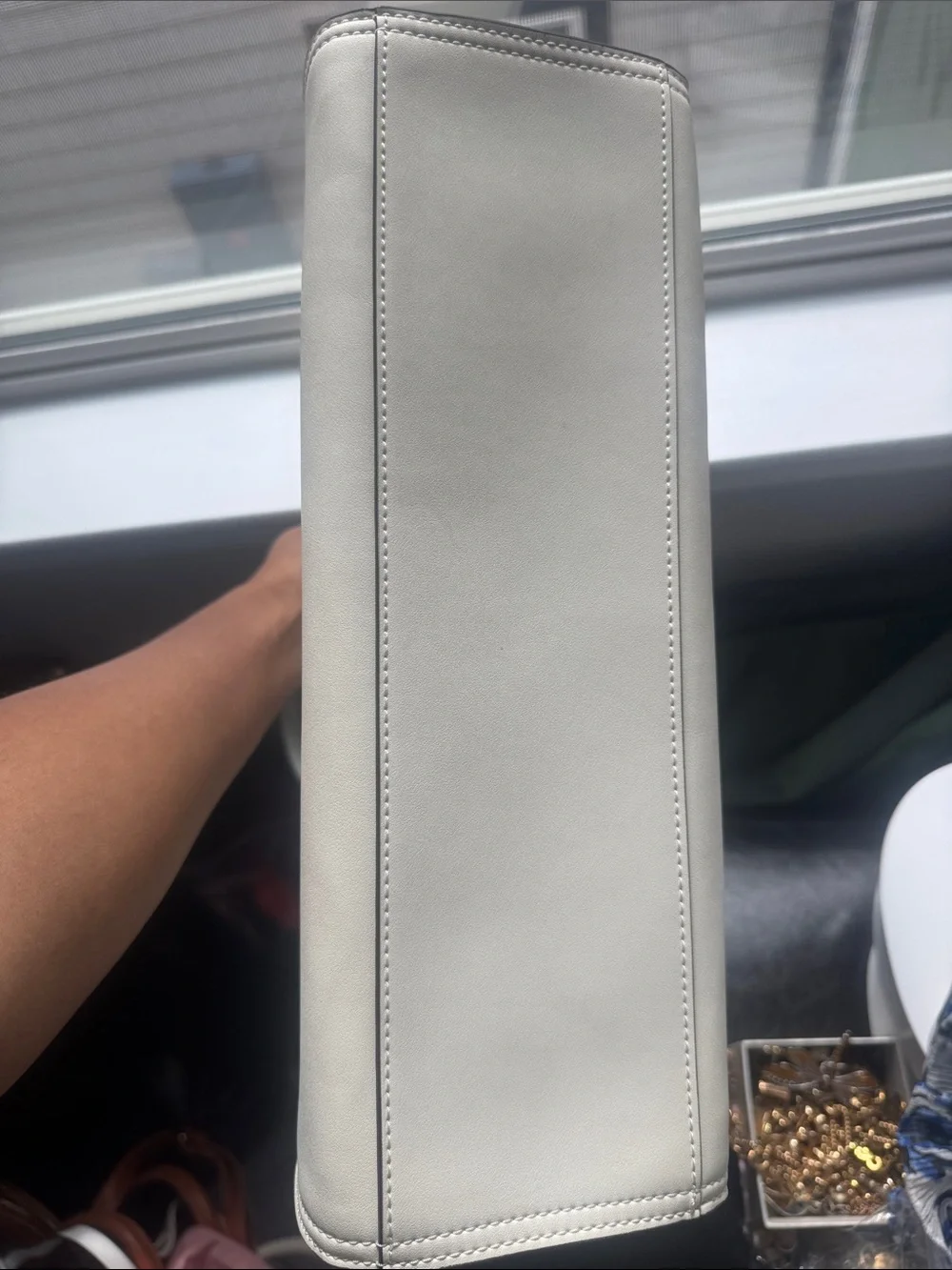 Tory Burch small Ella bio Cream Leather Logo Tote